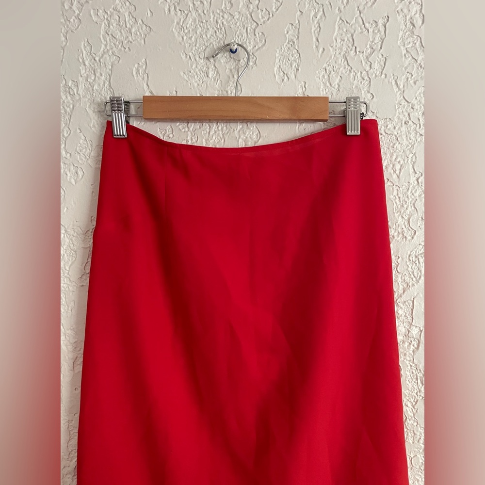 JIL SANDER® RARE Vintage Y2K Red Satin Skirt size 34 / XS - Picture 5 of 12